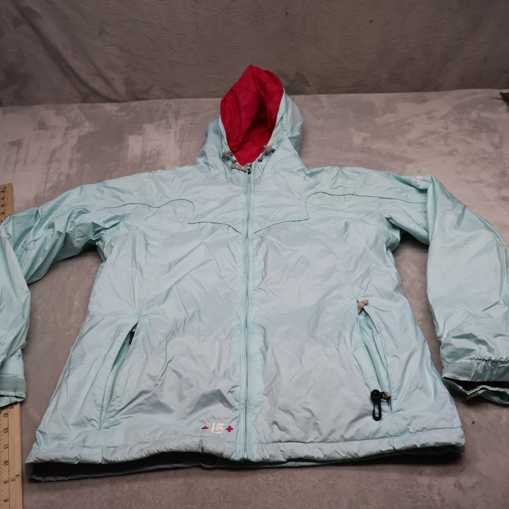 Burton Jacket Womens Medium Blue Full Zip Insulated Hooded Ski Winter Wind Rain